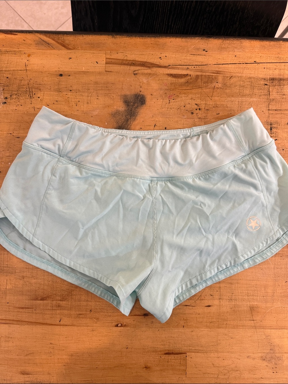 Savage Barbell Light Blue Women’s Athletic Shorts with Hidden Liner